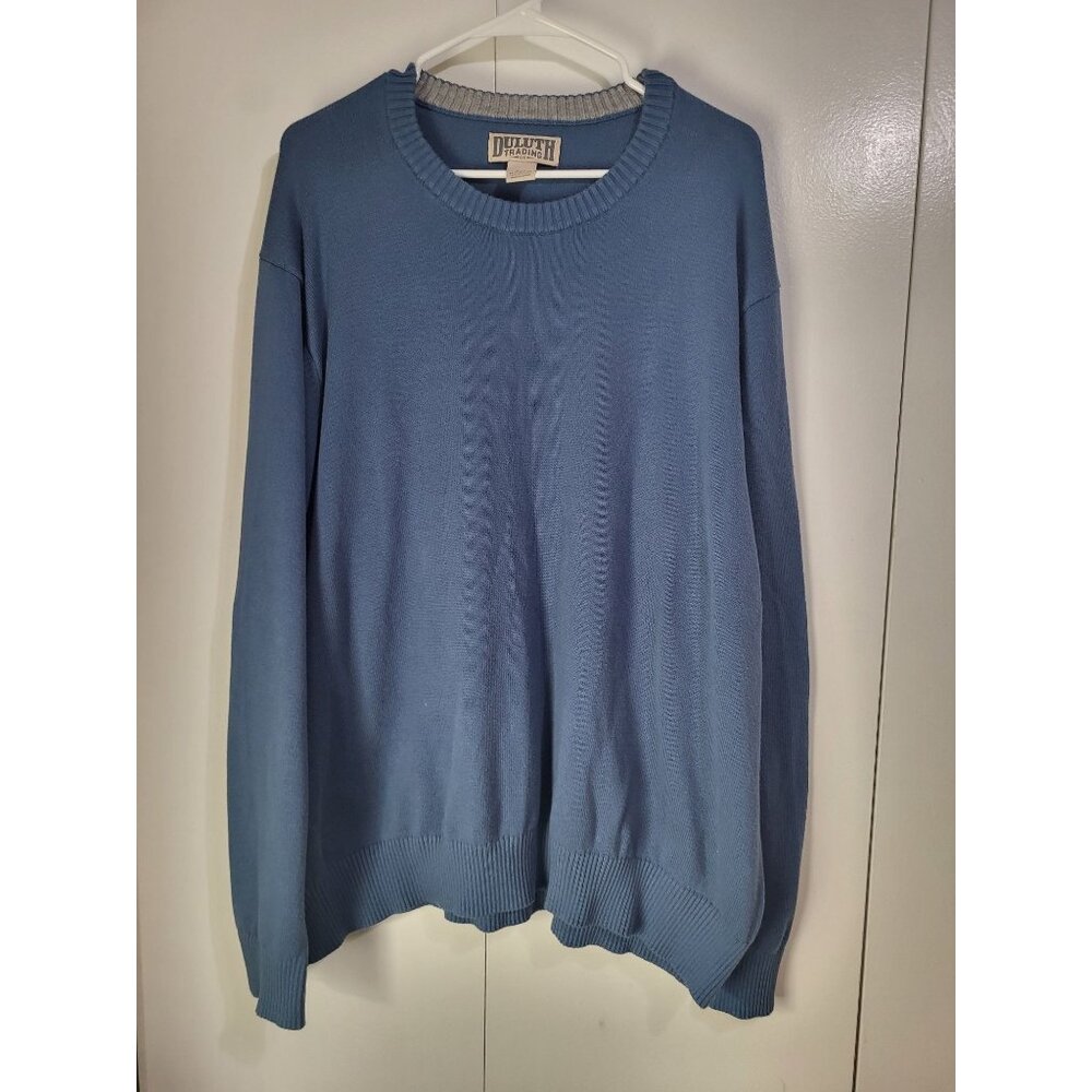 Duluth Trading Knit Crewneck Sweater Pullover Fisherman Outdoor Blue Mens 3XL